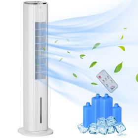 HOMCOM Portable Swivel Air Conditioner Humidifier 2-In-1 Cooling Fan 3 Modes 3 Speeds Remote 1.3 Gal White
