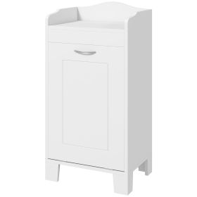 HOMCOM 31" Tilt Out Laundry Hamper, Free Standing Bathroom Storage Cabinet, Home Organizer, White