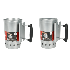 (2 Pack)Charcoal Chimney Starter for Outdoors, with Safety Handle